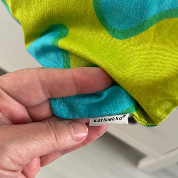 Marimekko Blue and Green Wavy Stripe Tote Bag - Picture 3 of 9